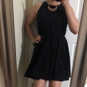 Stretchy Black Skater Dress